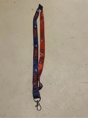 USMC Two-Tone Blue & Red Lanyard with Swivel Clip